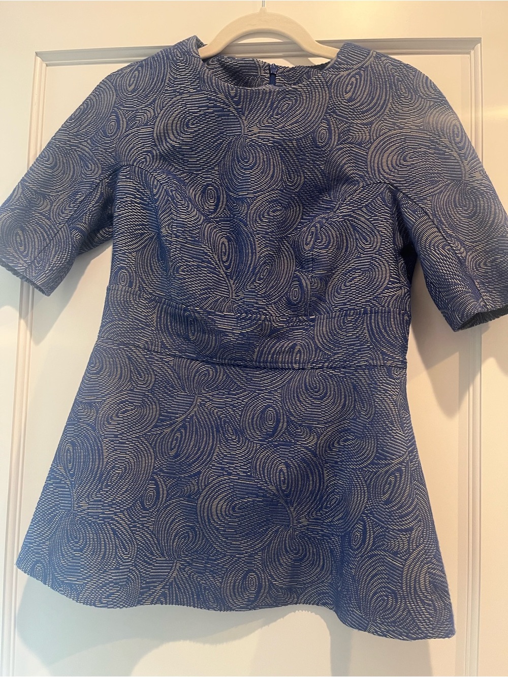 Lela Rose Patterned Size 4 Peplum Top